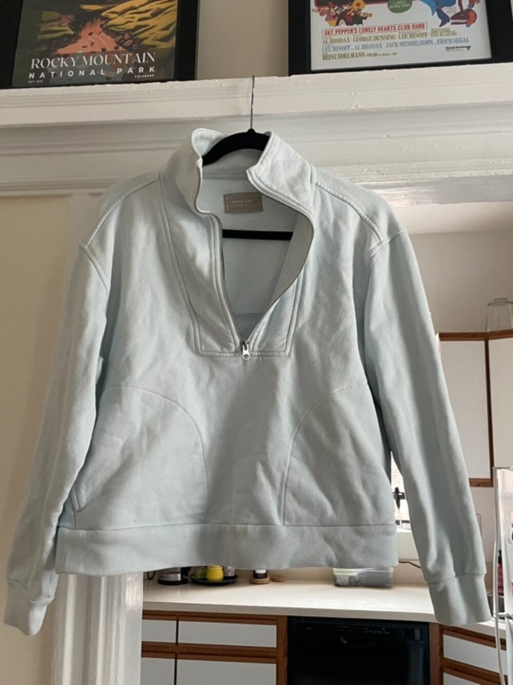 Everlane cropped sweater/hoodie, light blue